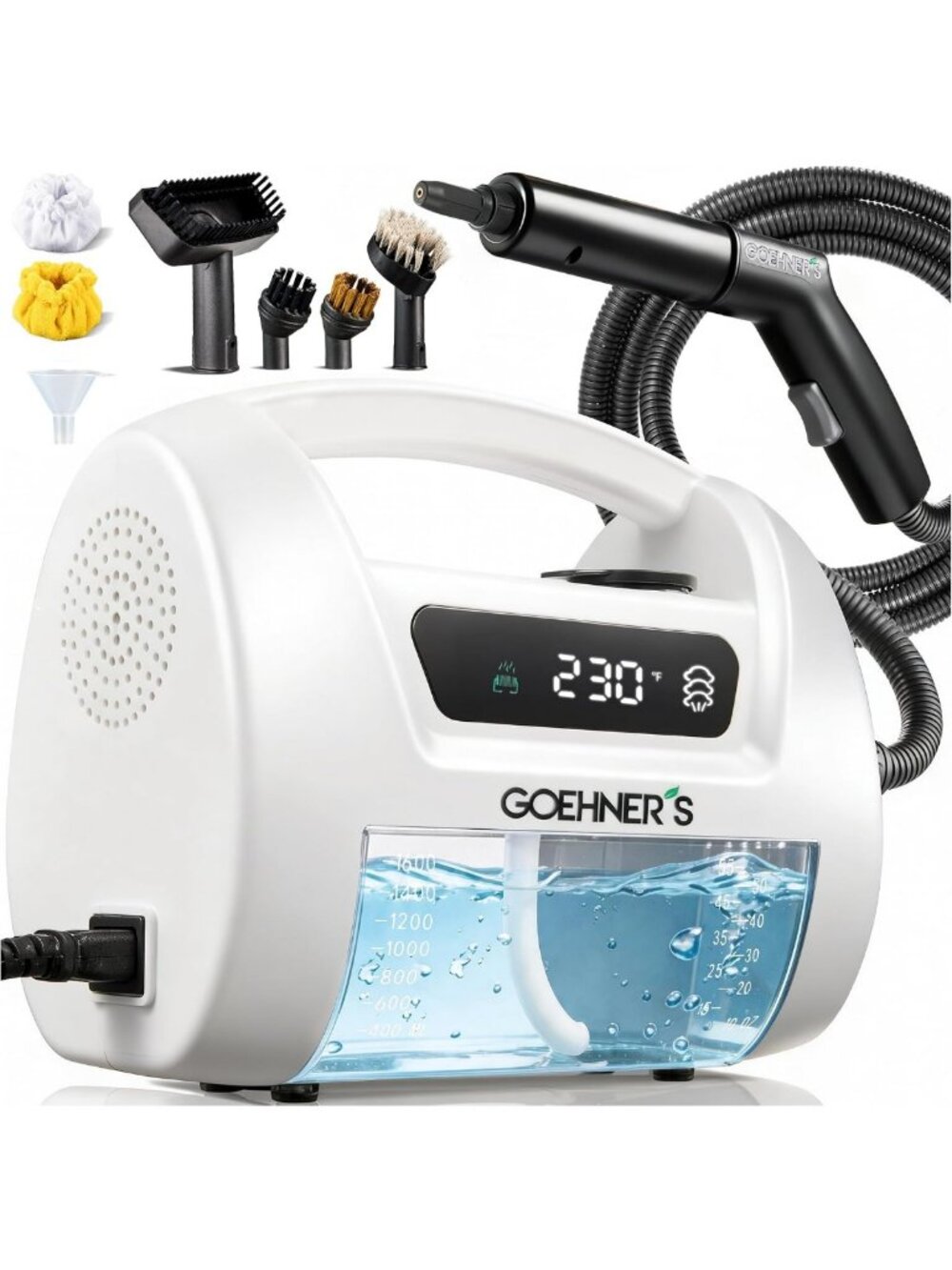 High-Pressure Handheld Steam Cleaner - 230°F Portable Steamer for Deep Cleaning